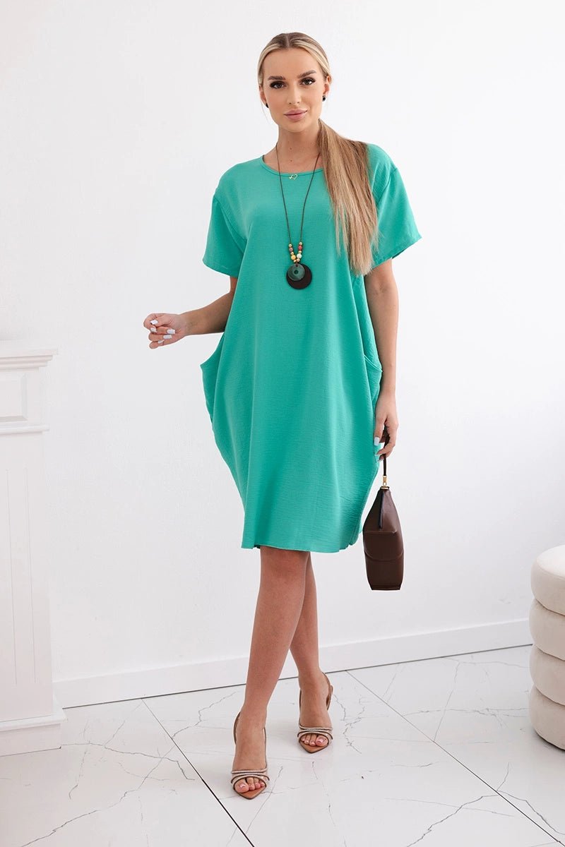 Dress with pockets and pendant IT - 34 / – Mint || Dark цвет / color | Lexline Fashion