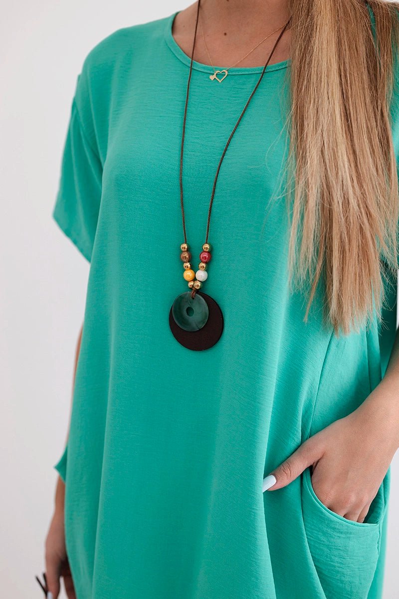 Dress with pockets and pendant IT - 34 / – Mint || Dark цвет / color | Lexline Fashion