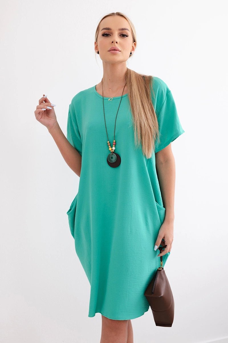 Dress with pockets and pendant IT - 34 / – Mint || Dark цвет / color | Lexline Fashion