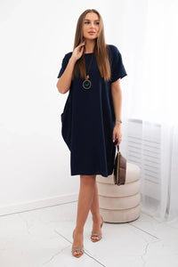 Dress with pockets and pendant IT - 34 / – Navy blue цвет / color | Lexline Fashion