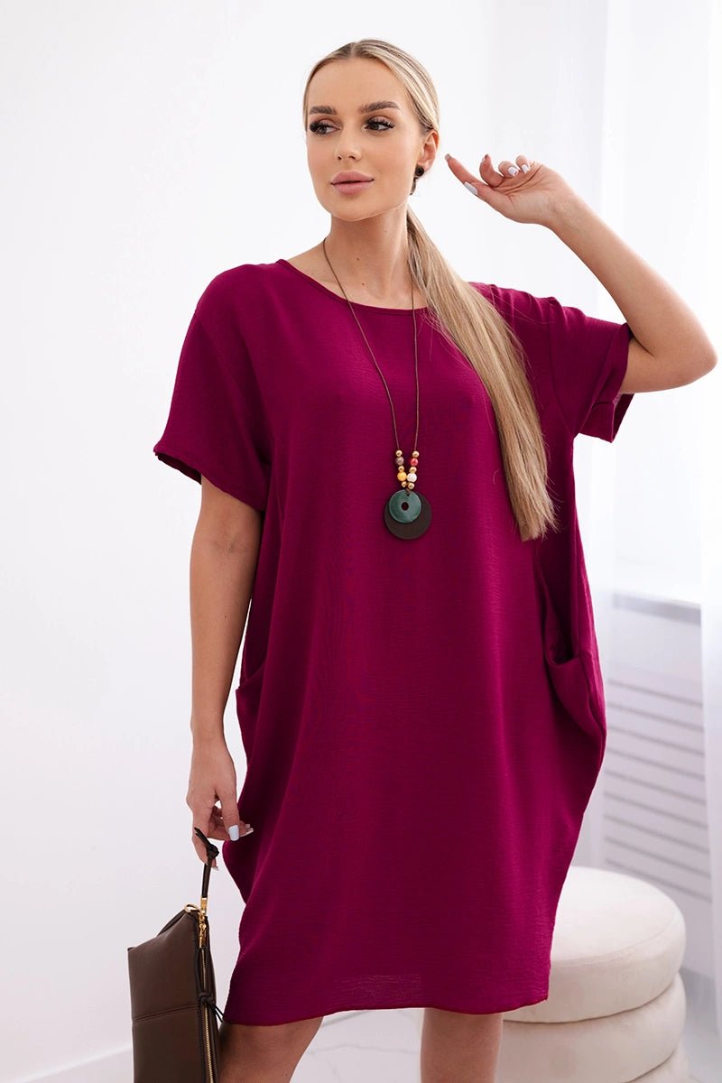 Dress with pockets and pendant IT - 34 / – Plum цвет / color | Lexline Fashion