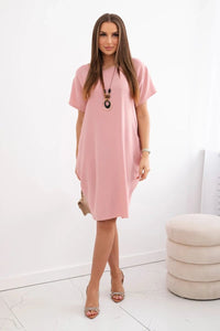 Dress with pockets and pendant IT - 34 / – Powder || Dark цвет / color | Lexline Fashion
