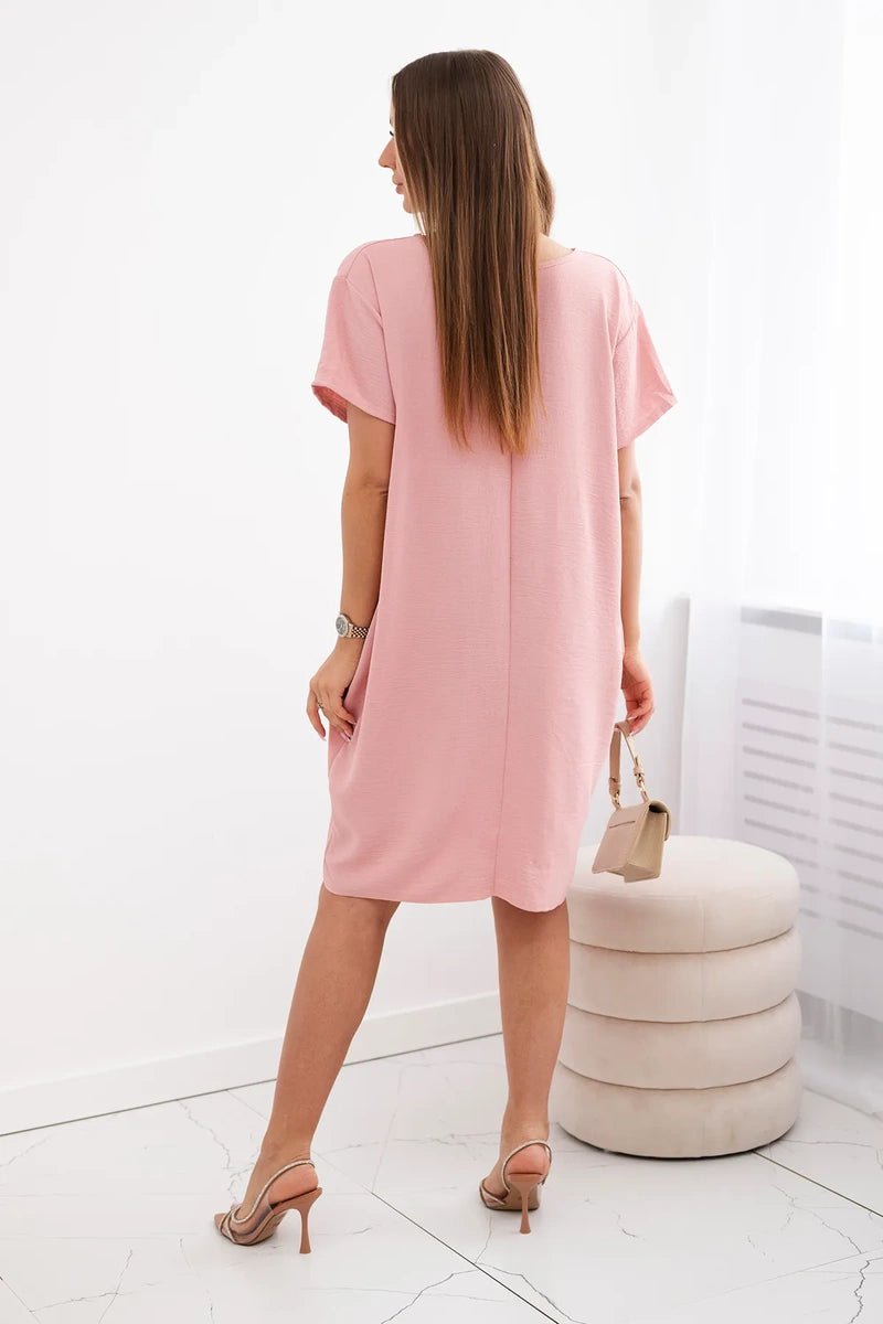 Dress with pockets and pendant IT - 34 / – Powder || Dark цвет / color | Lexline Fashion