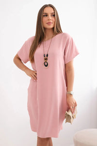 Dress with pockets and pendant IT - 34 / – Powder || Dark цвет / color | Lexline Fashion