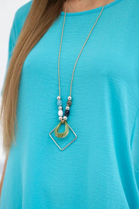 Dress with pockets and pendant IT - 34 / – Turquoise цвет / color | Lexline Fashion