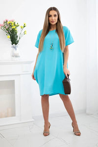 Dress with pockets and pendant IT - 34 / – Turquoise цвет / color | Lexline Fashion