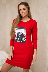 Dress with print 66856 / – Red цвет / color | Lexline Fashion