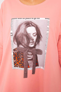 Dress with print 9007 / – Apricot цвет / color | Lexline Fashion