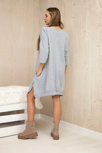 Dress with print 9007 / – Gray цвет / color | Lexline Fashion