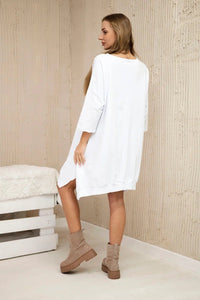 Dress with print 9007 / – White цвет / color | Lexline Fashion