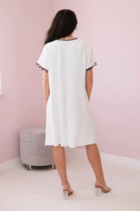 Dress with print IT - 32 / – Ecru цвет / color | Lexline Fashion