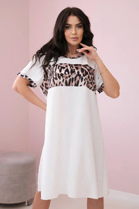 Dress with print IT - 32 / – Ecru цвет / color | Lexline Fashion