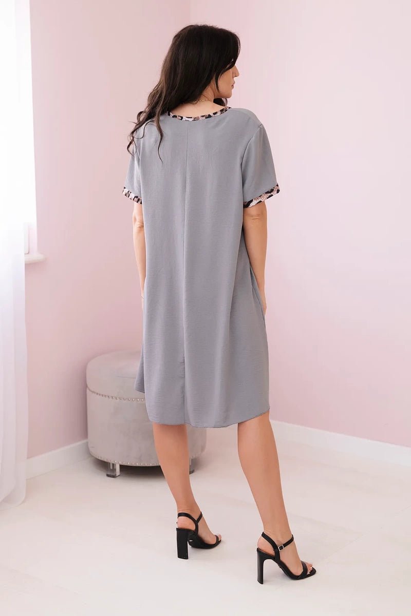 Dress with print IT - 32 / – Gray цвет / color | Lexline Fashion