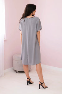 Dress with print IT - 32 / – Gray цвет / color | Lexline Fashion
