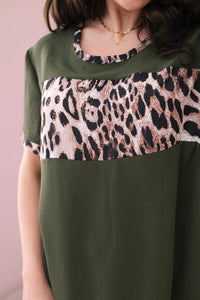 Dress with print IT - 32 / – Khaki цвет / color | Lexline Fashion