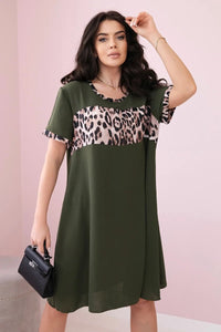 Dress with print IT - 32 / – Khaki цвет / color | Lexline Fashion