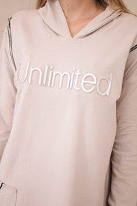 Dress with the inscription unlimited 9190 / – Beige цвет / color | Lexline Fashion