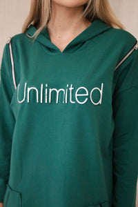 Dress with the inscription unlimited 9190 / – Green цвет / color | Lexline Fashion