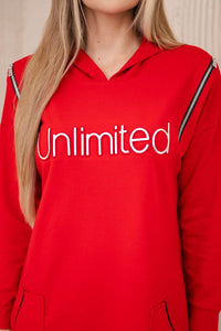 Dress with the inscription unlimited 9190 / – Red цвет / color | Lexline Fashion