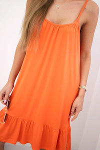 Dress with thin straps 9080 / – Apricot || Dark цвет / color | Lexline Fashion