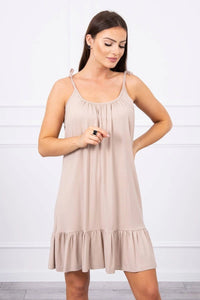 Dress with thin straps 9080 / – Beige цвет / color | Lexline Fashion