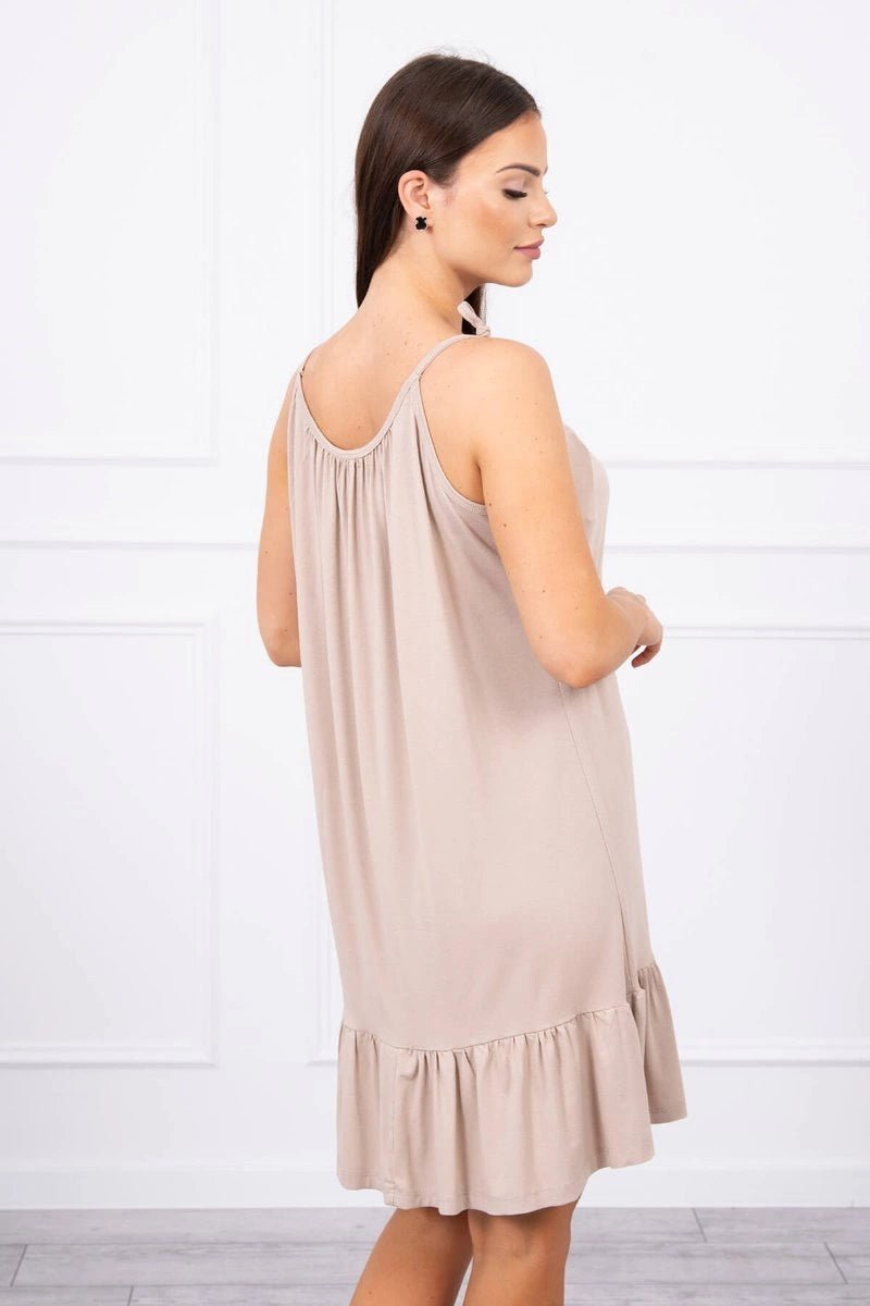 Dress with thin straps 9080 / – Beige цвет / color | Lexline Fashion