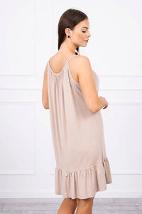 Dress with thin straps 9080 / – Beige цвет / color | Lexline Fashion