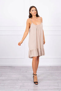 Dress with thin straps 9080 / – Beige цвет / color | Lexline Fashion