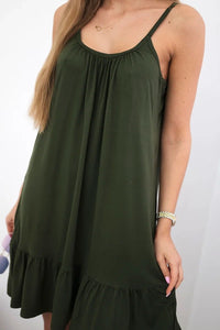 Dress with thin straps 9080 / – Khaki цвет / color | Lexline Fashion
