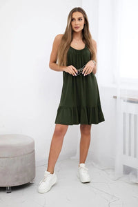 Dress with thin straps 9080 / – Khaki цвет / color | Lexline Fashion