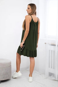 Dress with thin straps 9080 / – Khaki цвет / color | Lexline Fashion
