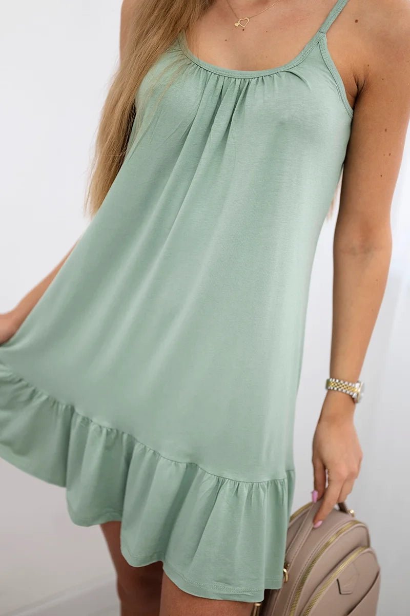 Dress with thin straps 9080 / – Mint || Dark цвет / color | Lexline Fashion