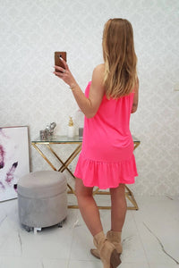 Dress with thin straps 9080 / – Neon pink цвет / color | Lexline Fashion