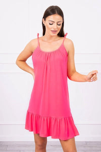 Dress with thin straps 9080 / – Neon pink цвет / color | Lexline Fashion