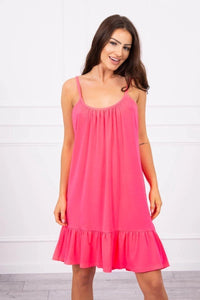 Dress with thin straps 9080 / – Neon pink цвет / color | Lexline Fashion