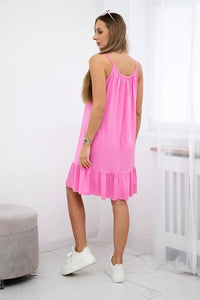 Dress with thin straps 9080 / – Pink цвет / color | Lexline Fashion