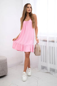 Dress with thin straps 9080 / – Pink || Light цвет / color | Lexline Fashion