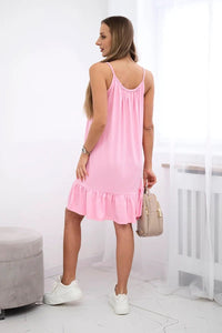 Dress with thin straps 9080 / – Pink || Light цвет / color | Lexline Fashion