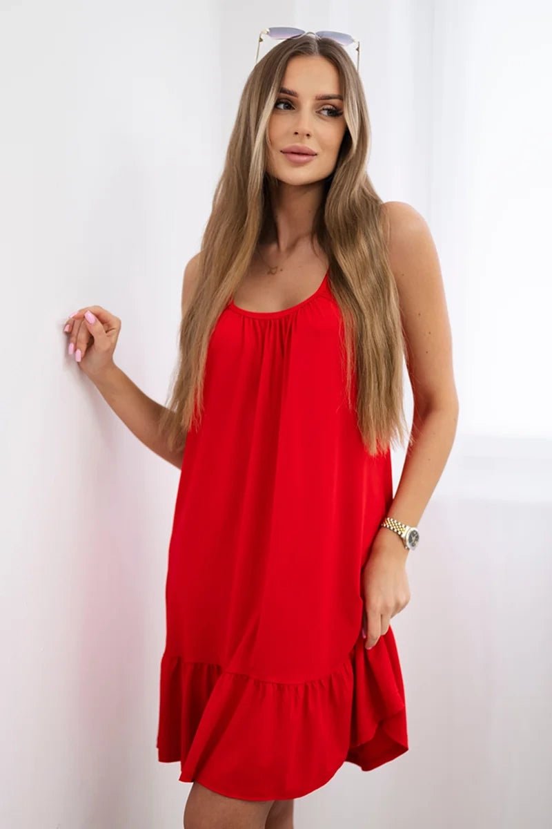 Dress with thin straps 9080 / – Red цвет / color | Lexline Fashion