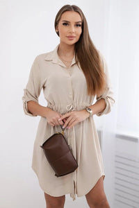 Dress with tie waist IT - 16 / – Beige цвет / color | Lexline Fashion