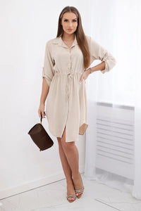 Dress with tie waist IT - 16 / – Beige цвет / color | Lexline Fashion