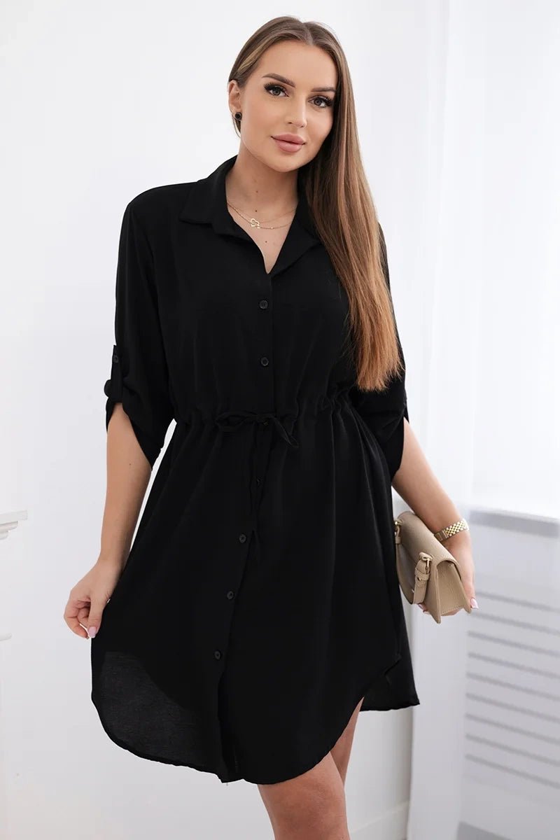 Dress with tie waist IT - 16 / – Black цвет / color | Lexline Fashion