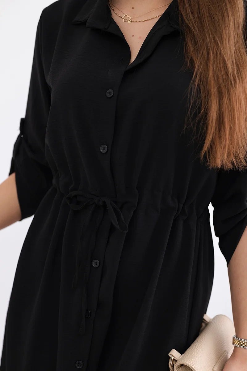 Dress with tie waist IT - 16 / – Black цвет / color | Lexline Fashion