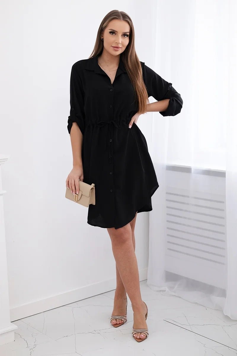 Dress with tie waist IT - 16 / – Black цвет / color | Lexline Fashion
