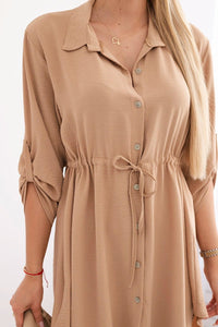 Dress with tie waist IT - 16 / – Camel цвет / color | Lexline Fashion