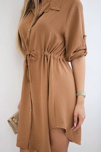 Dress with tie waist IT - 16 / – Dark camel цвет / color | Lexline Fashion