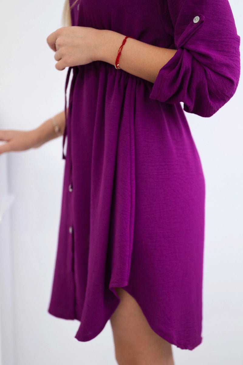 Dress with tie waist IT - 16 / – Dark || purple цвет / color | Lexline Fashion