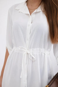 Dress with tie waist IT - 16 / – Ecru цвет / color | Lexline Fashion