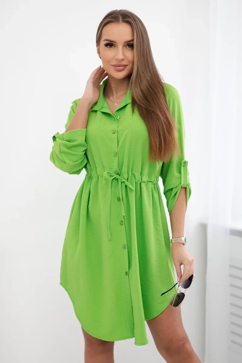 Dress with tie waist IT - 16 / – Green || Light цвет / color | Lexline Fashion