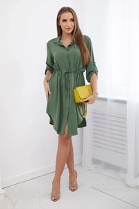 Dress with tie waist IT - 16 / – Khaki цвет / color | Lexline Fashion